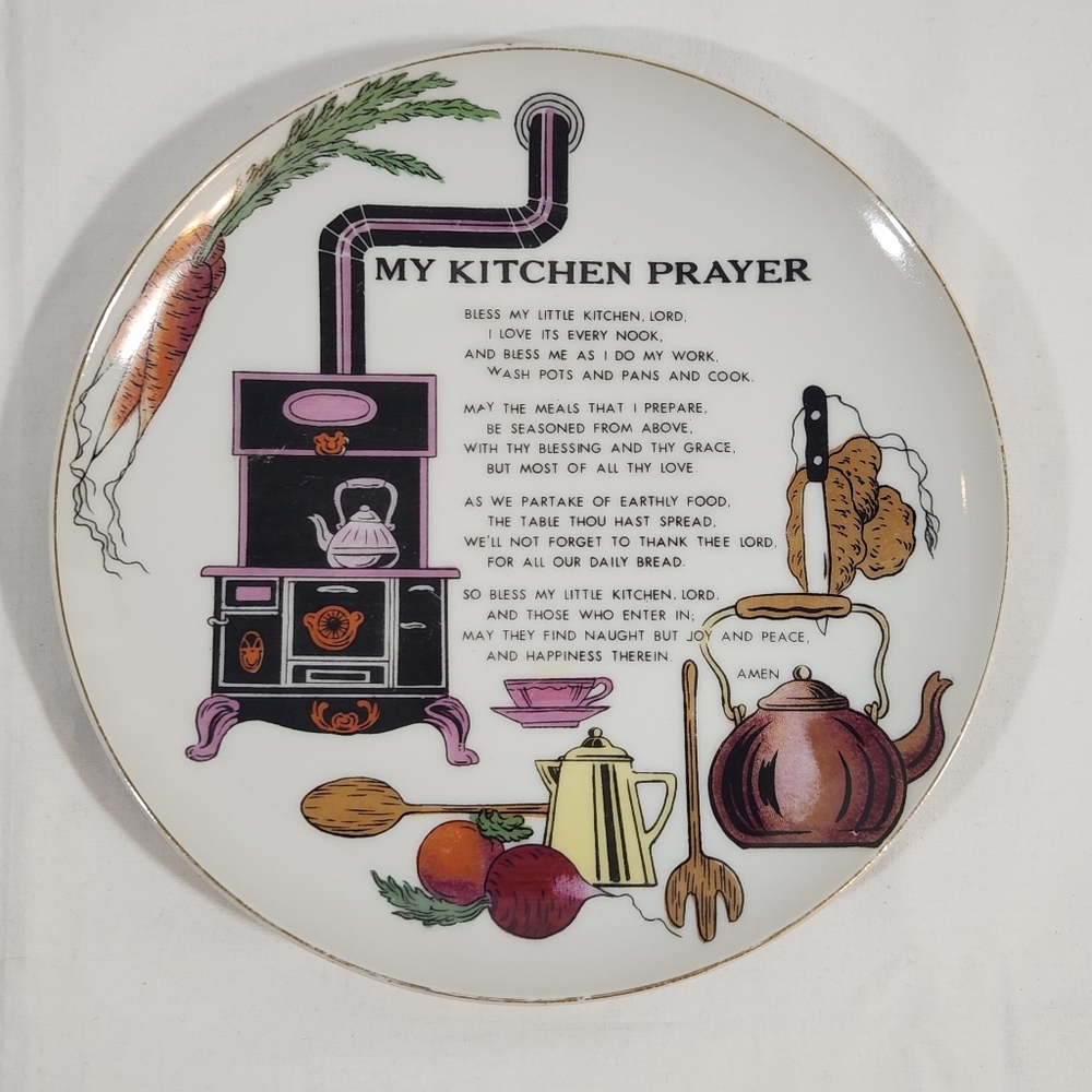 Antique My Kitchen Prayer Plate